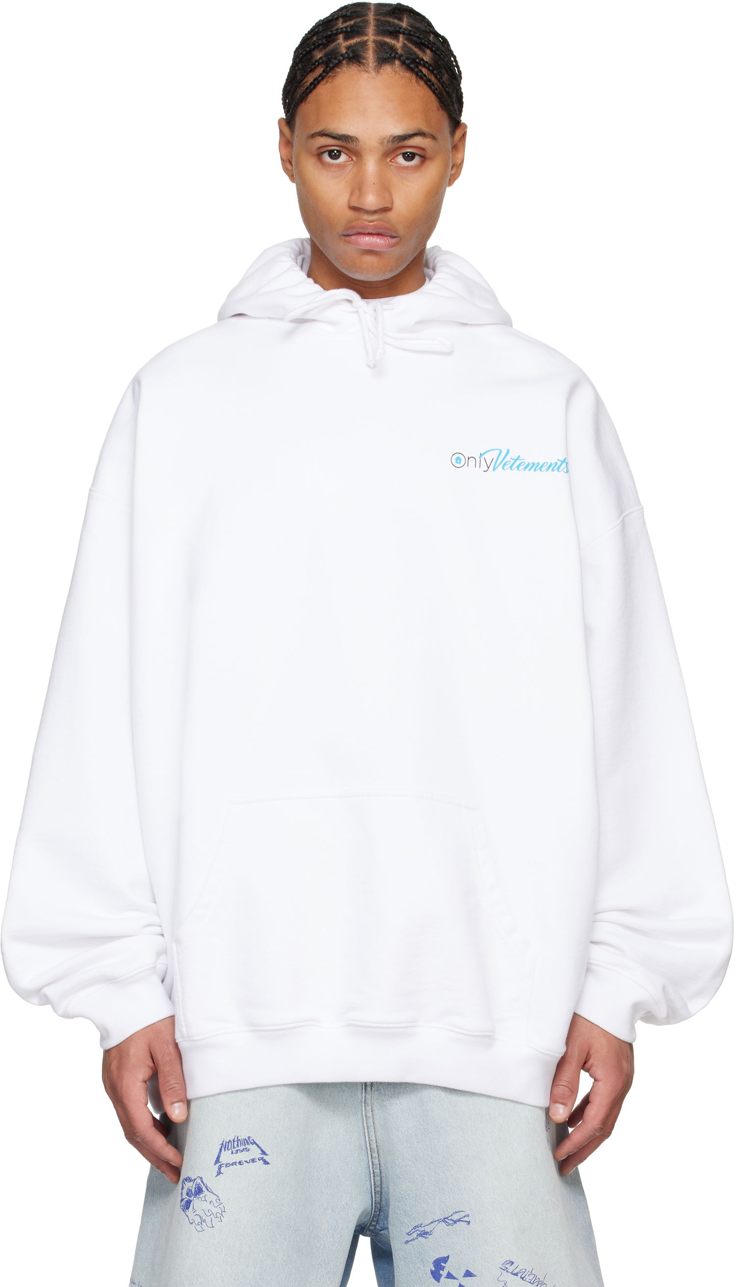 Mikina VETEMENTS 'Only' Oversized Hoodie Biela | UA66HD770W, 0