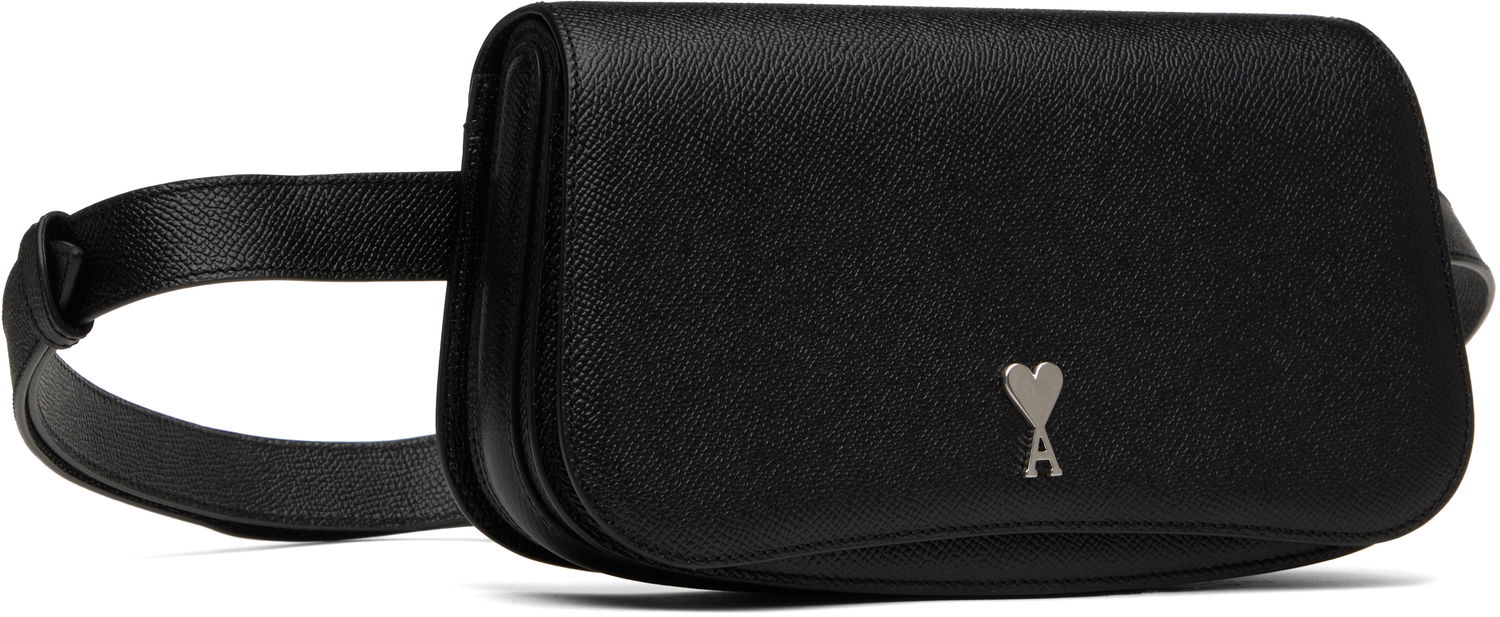 Ľadvinka AMI AMI Paris Leather Crossbody Bag Čierna | ULL017.AL0036, 1