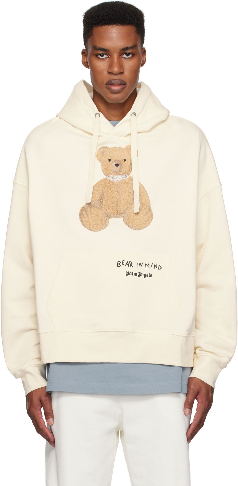 Mikina Palm Angels 'Bear in Mind' Hoodie Biela | PMBB167F24FLE0010360