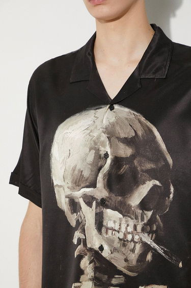 Košeľa Stampd STAMPD Skeleton Camp Collar Relaxed Fit Shirt Čierna | SLA.M3142BD.SKL, 5