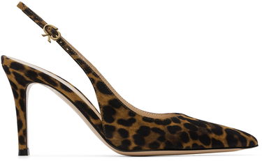Tenisky a topánky Gianvito Rossi Leopard Print Suede Slingback Pumps Hnedá | G95433-85RIC-CMD, 0