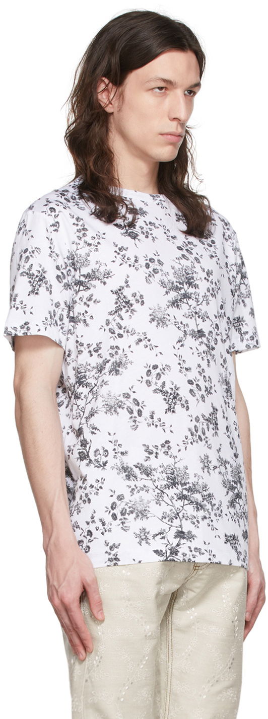 Tričko Erdem Erdem Floral-Print Cotton T-Shirt Biela | MS22_502MELTS, 1