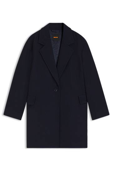 Kabáty BOSS Blazer-style coat blended with wool Navy | 50548660