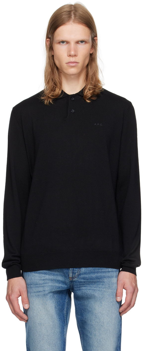 Polo tričko A.P.C. Embroidered Logo Polo Čierna | WVAWM-H23324, 0
