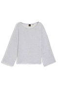 Loose-fit cotton-blend sweatshirt with raw-cut edges