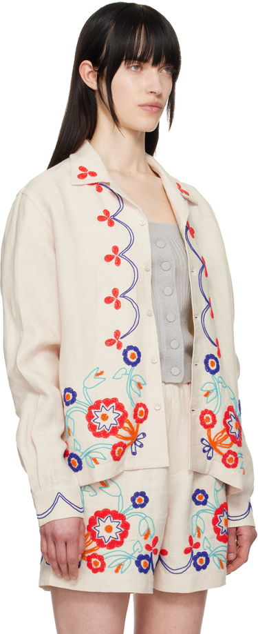 Košeľa Bode Bode Beaded Garden Party Shirt Béžová | MRS25SH030, 4