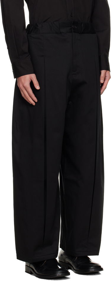 Nohavice sage NATION SAGE NATION Box Pleat Trousers Čierna | S011 BOX PLEAT TROUSER COTTON, 1