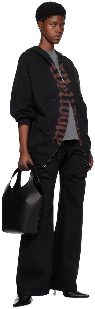 Mikina We11done Printed Hoodie by Čierna | WD-TJ0-24-812-U-BK, 3