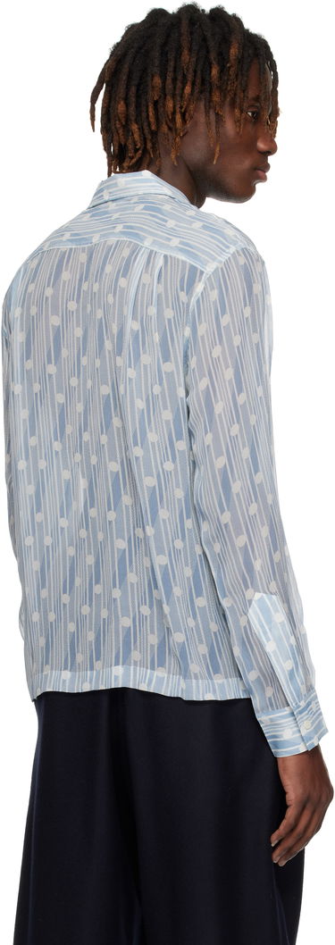 Košeľa Bode Bode Meridian Print Shirt Modrá | MRS25SH034, 2