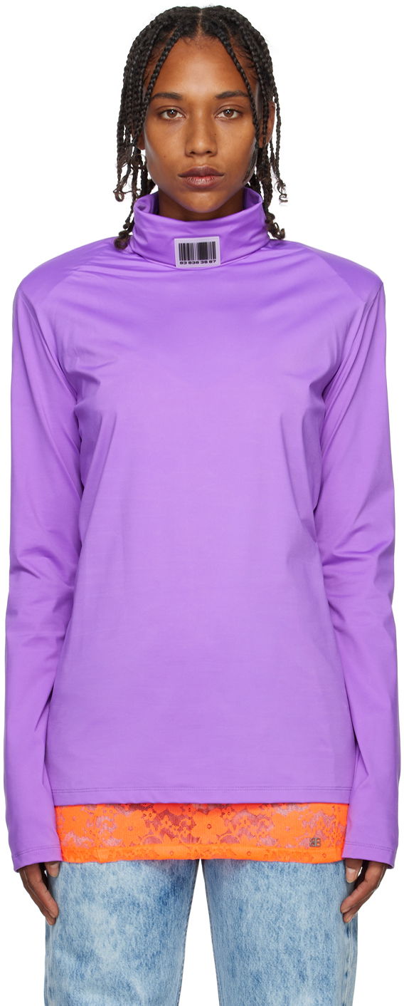 Sveter VETEMENTS VTMNTS Turtleneck Long Sleeve Top Fialová | VL14TO300I, 0