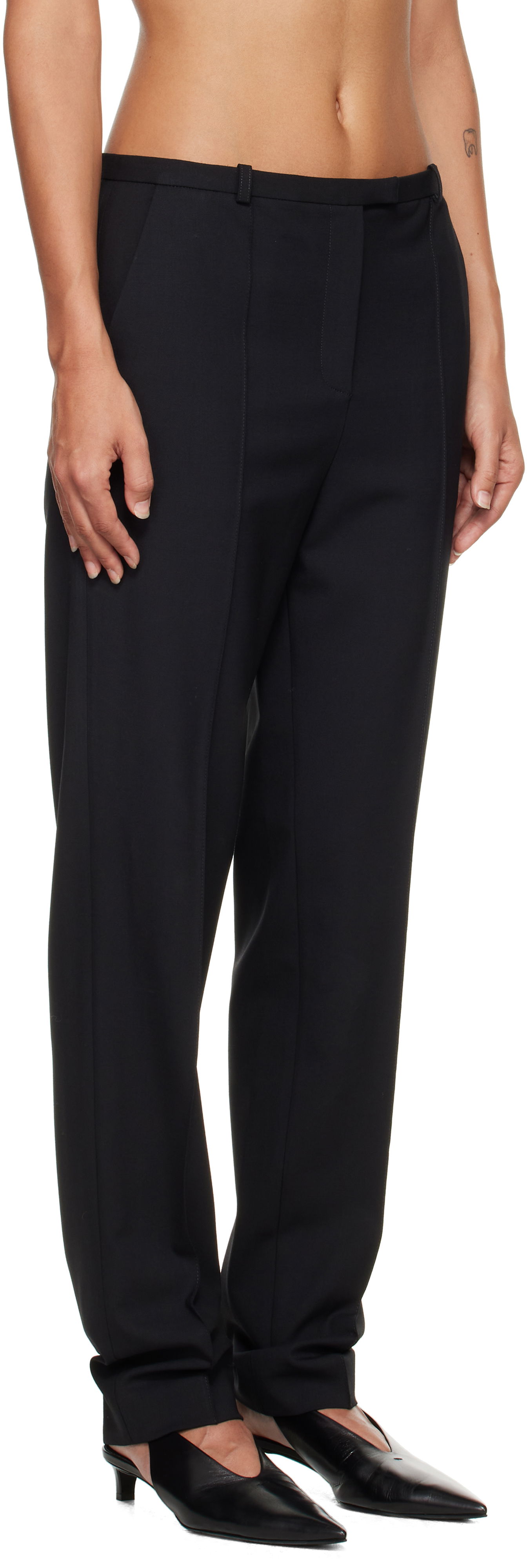 Nohavice Loulou de Saison Loulou de Saison Malka Fitted Trousers Čierna | MALKA, 1