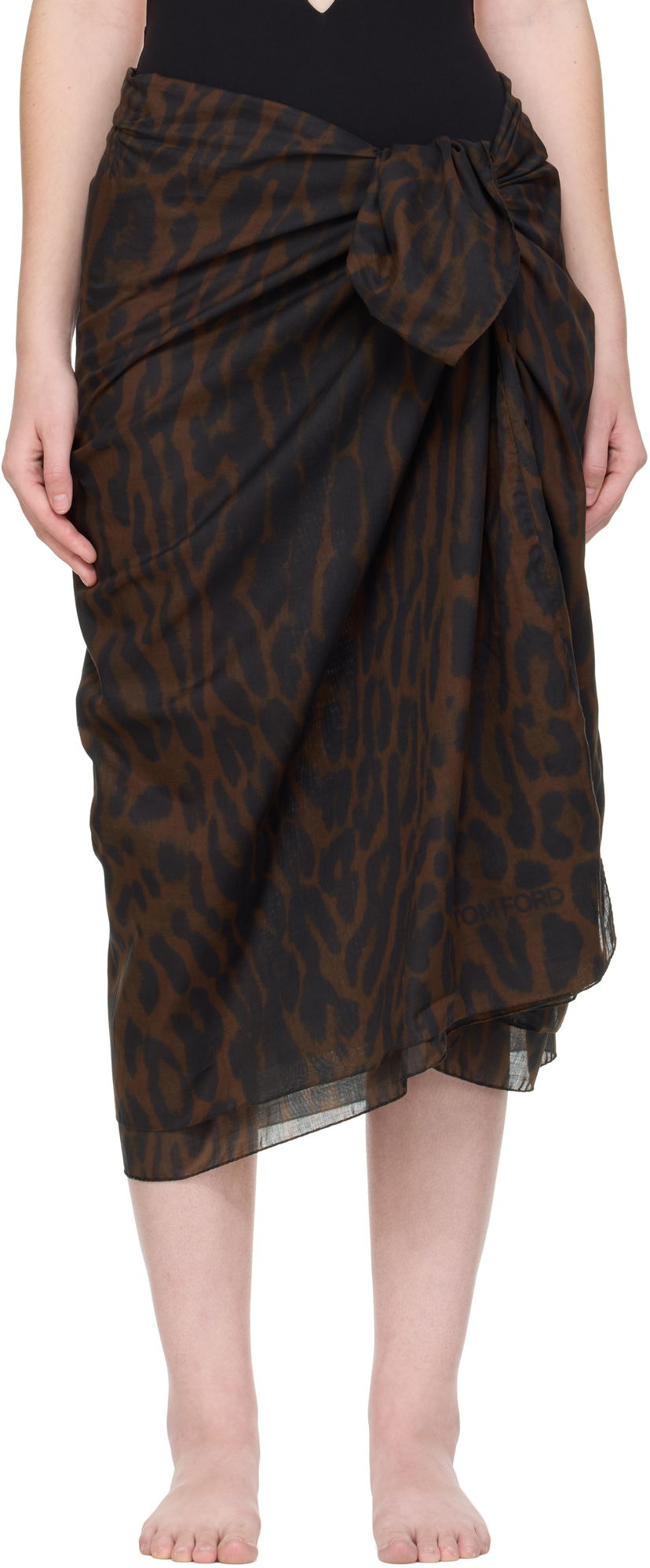Plavky Tom Ford Tom Ford Pareo Wrap Cover-Up Skirt Hnedá | PAR001-FAP244