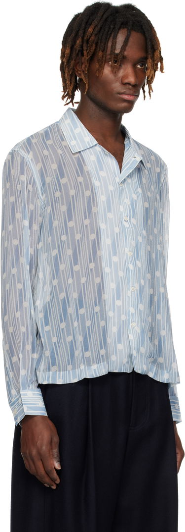 Košeľa Bode Bode Meridian Print Shirt Modrá | MRS25SH034, 1