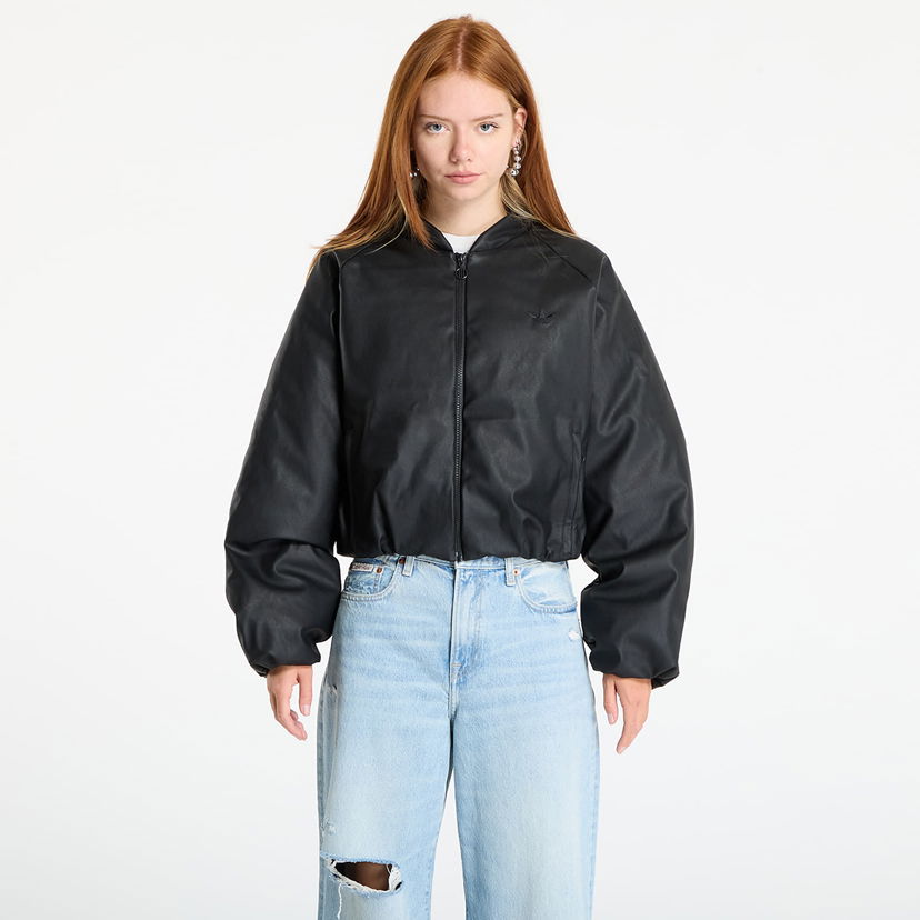 Bomber bunda adidas Originals adidas Pleather Synthetic Down Bomber Jacket Čierna | JX5332