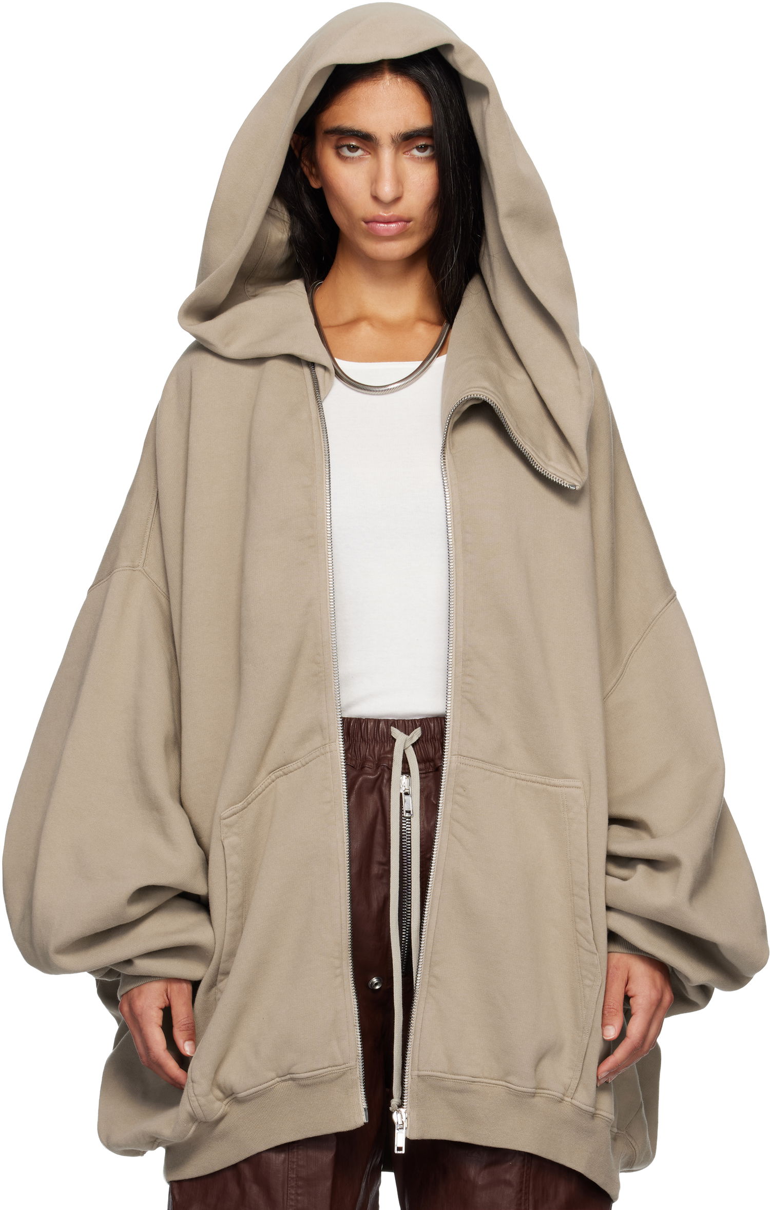 Mikina Rick Owens DRKSHDW Concordians Megamountain Hoodie Béžová | DS02E7228 F, 0