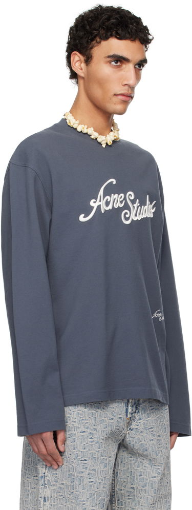 Sveter Acne Studios Acne Studios Logo Long Sleeve T-Shirt Modrá | CL0339-, 1