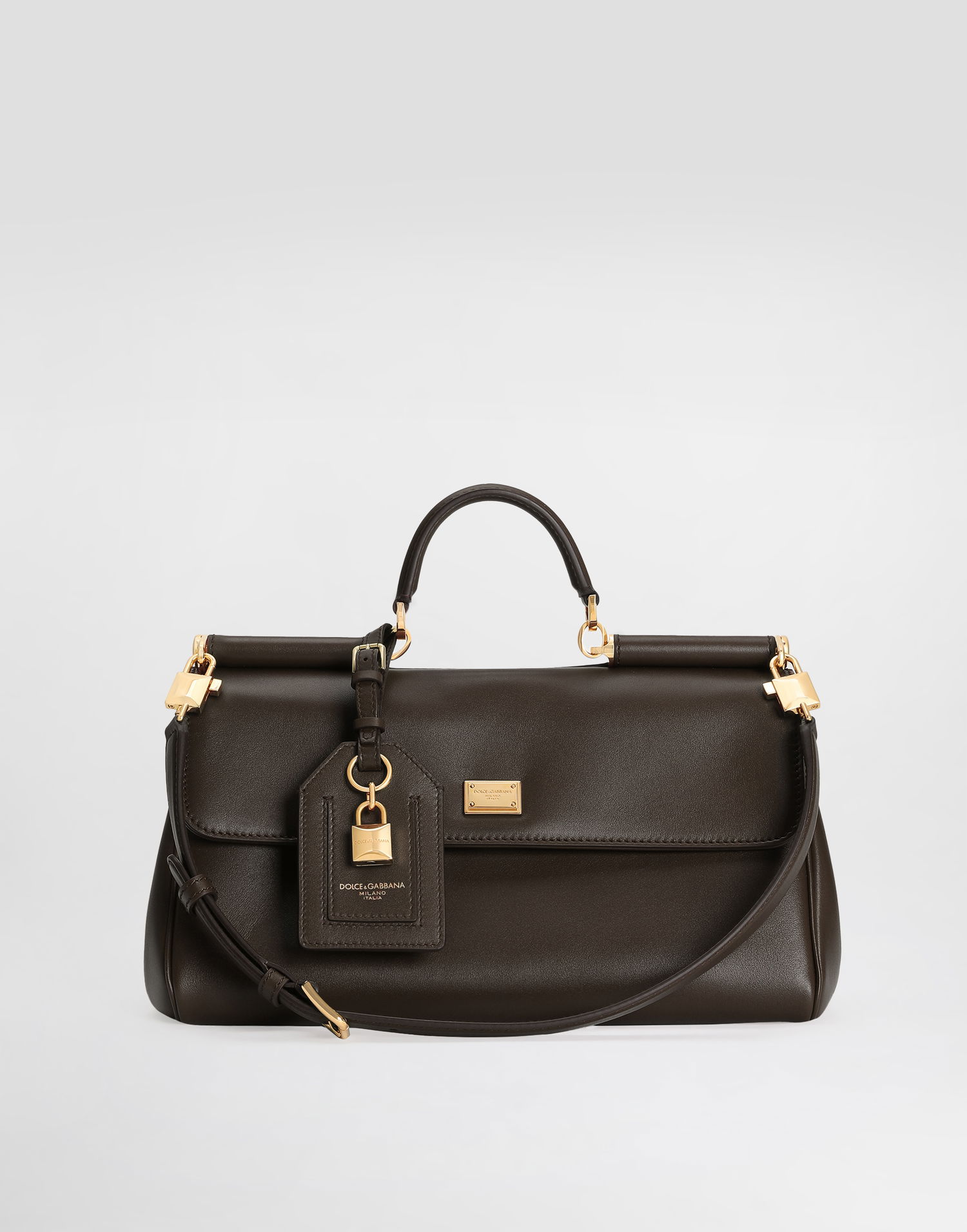 Kabelka Dolce & Gabbana Dolce & Gabbana My Sicily Leather Handbag Hnedá | BB7782B732180076, 1