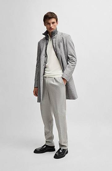 Sveter BOSS Virgin Wool Zip-Neck Sweater Biela | 50528300, 1