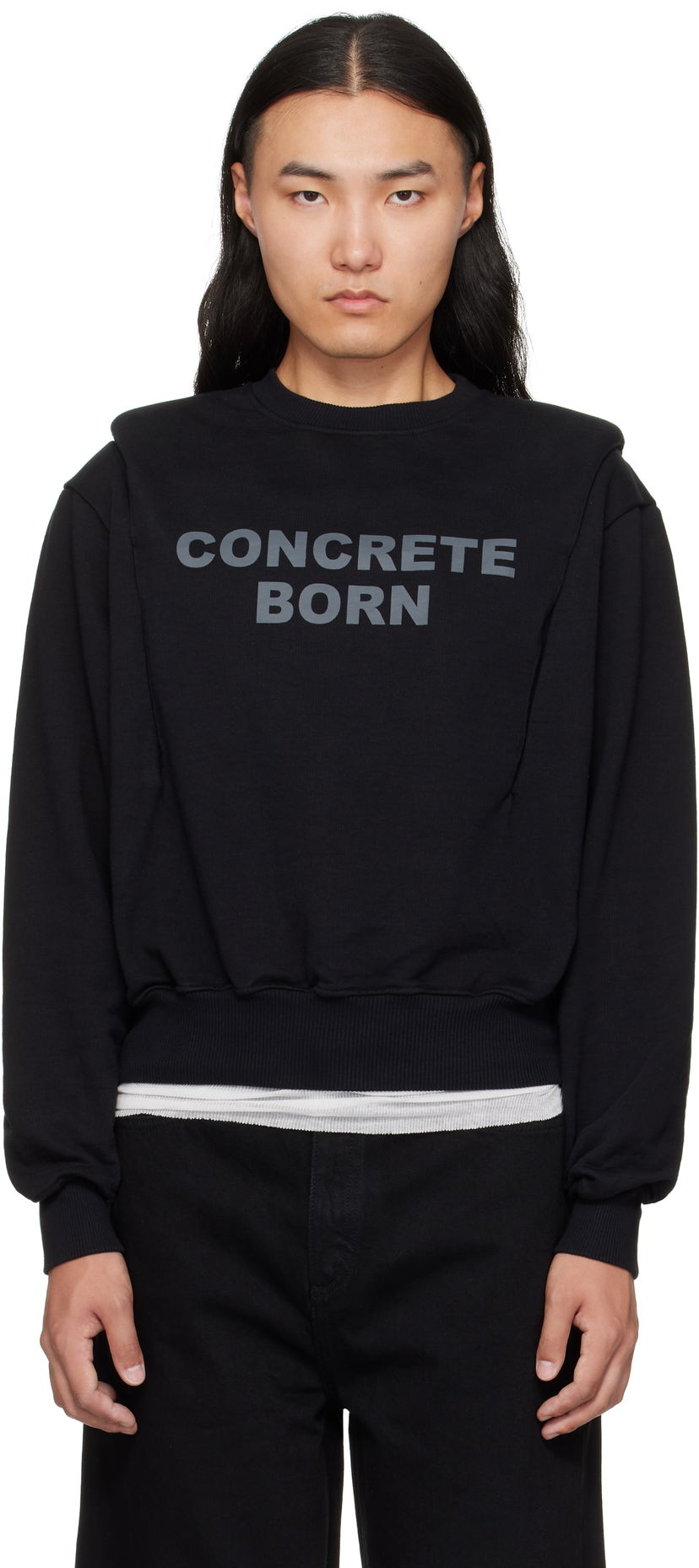 Mikina Han Kjøbenhavn Han Kjobenhavn Collared Crewneck Sweatshirt Čierna | M-134680