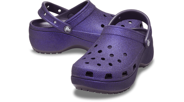 Classic Platform Glitter Clogs Dark Iris