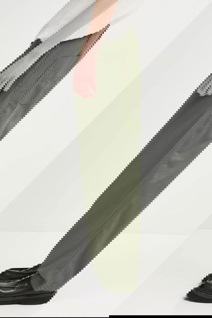 Nohavice Carhartt WIP Albert Pant Pleated Wide-Leg Chinos Zelené | I034804.66702, 1