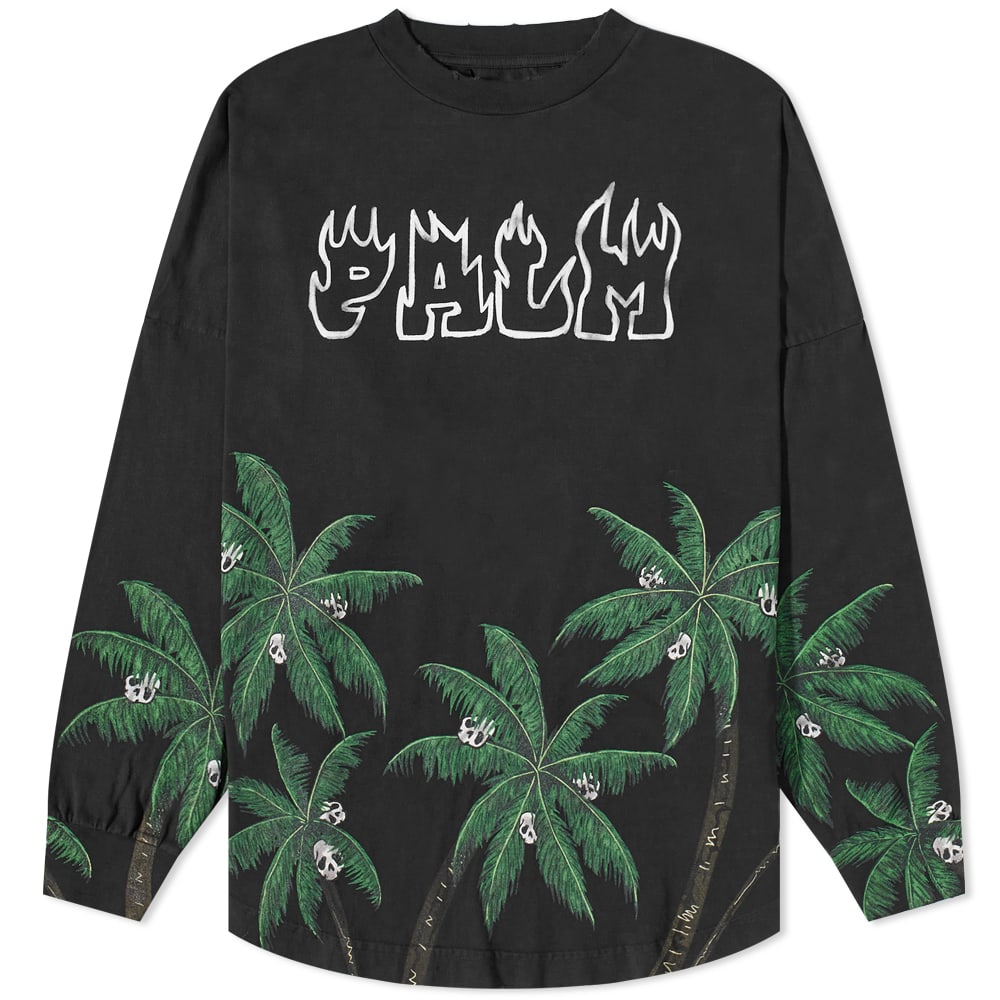 Tričko Palm Angels Palms and Skulls Tee Čierna | PMAB001S23JER0021055, 0