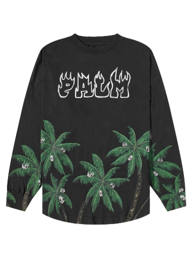 Tričko Palm Angels Palms and Skulls Tee Čierna | PMAB001S23JER0021055