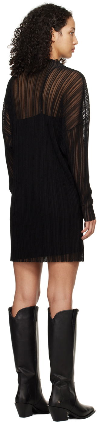 Šaty Anine Bing Anine Bing Clare Pleated Sheer Mini Dress Čierna | A-02-0442-000, 2