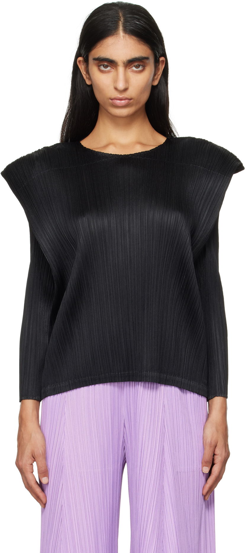 Tričko Pleats Please Issey Miyake Top Čierna | PP48JK131