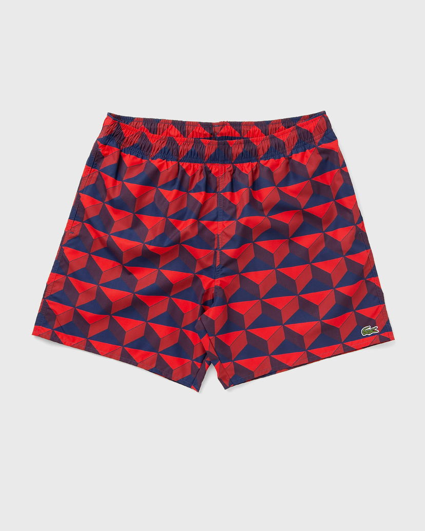 Plavky Lacoste PATTERNED SWIM TRUNKS Červená | MH7628-IKL