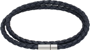 Náramok BOSS Hugo Double Braided-Leather Cuff Bracelet Modrá | 50538911, 0