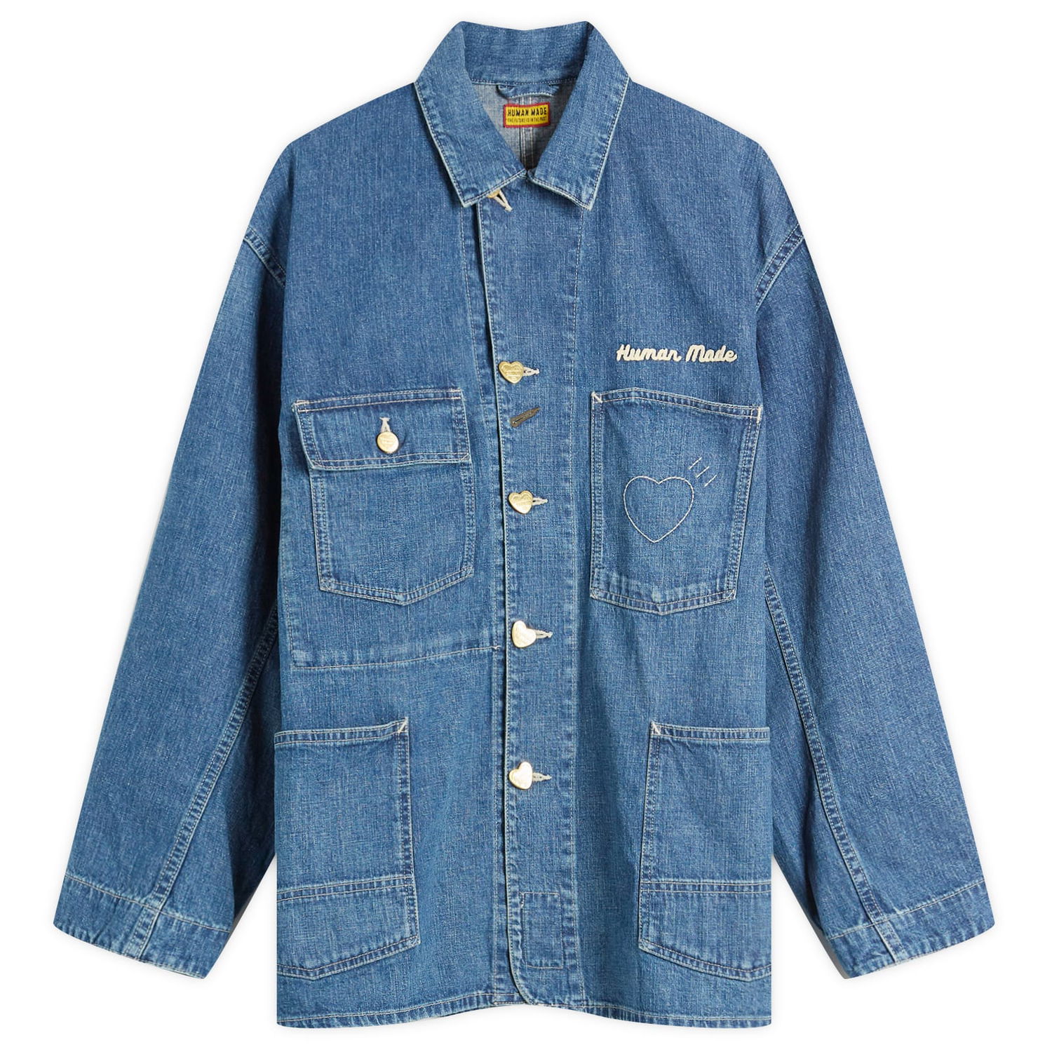 Bunda Human Made Human Made Future Coverall Denim Jacket, Size Large Modrá | HM29JK005-IND, 1