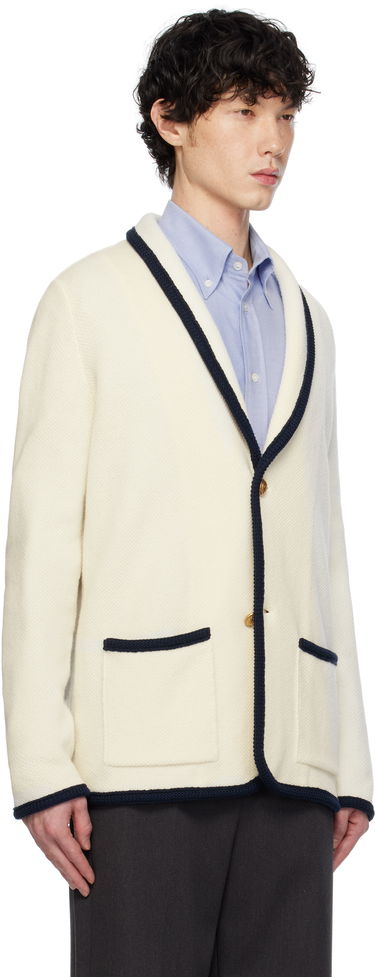Sveter Valentino Valentino Single-Breasted Wool & Cotton Cardigan Biela | 6V3KE02TAR2, 1