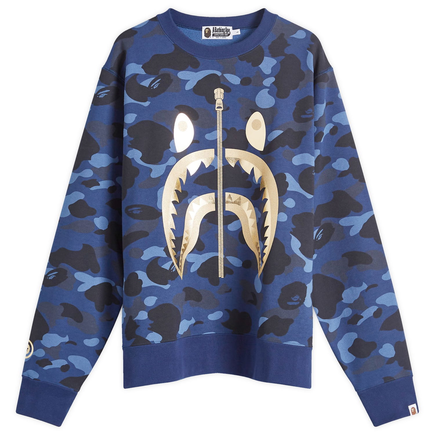 Mikina BAPE A Bathing Ape Colour Camo Shark Crew Sweat Navy | 001SWK301003M-NVY, 0