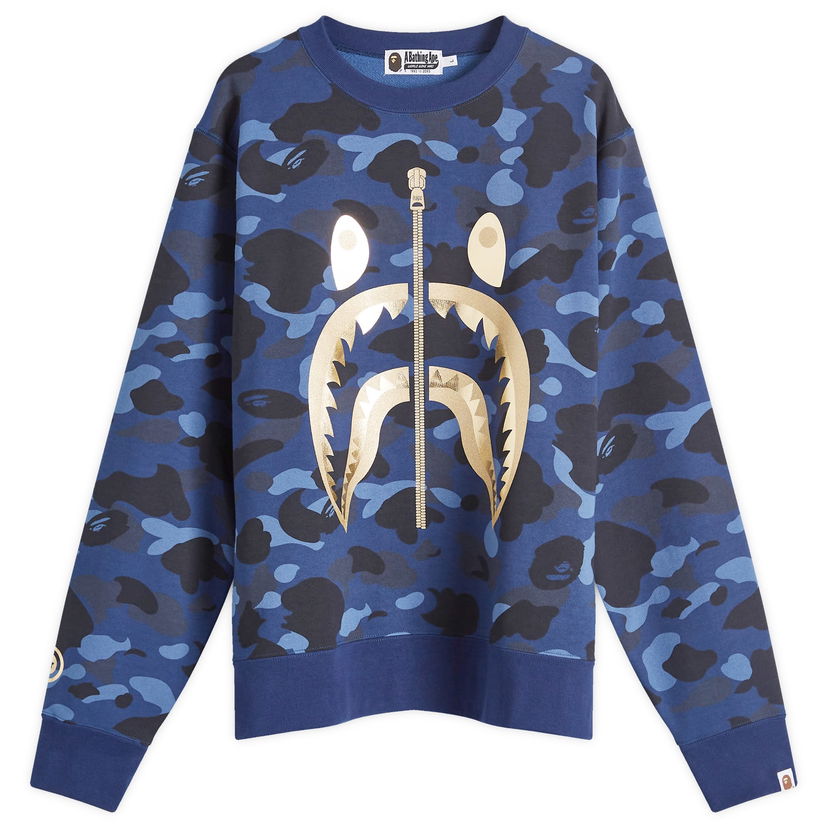 Mikina BAPE A Bathing Ape Colour Camo Shark Crew Sweat Navy | 001SWK301003M-NVY