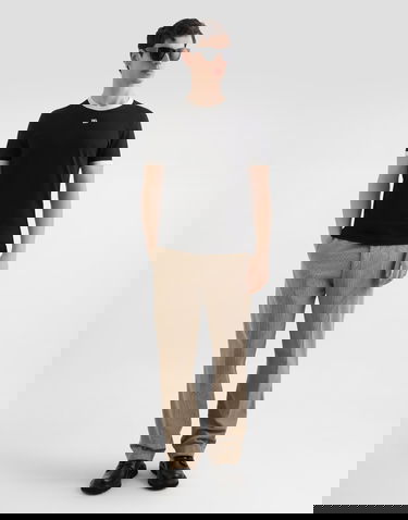 Tričko Dolce & Gabbana Cotton Ringer T-shirt with DG Logo Embroidery Čierna | G8PV1ZG7PJ4N0000, 1