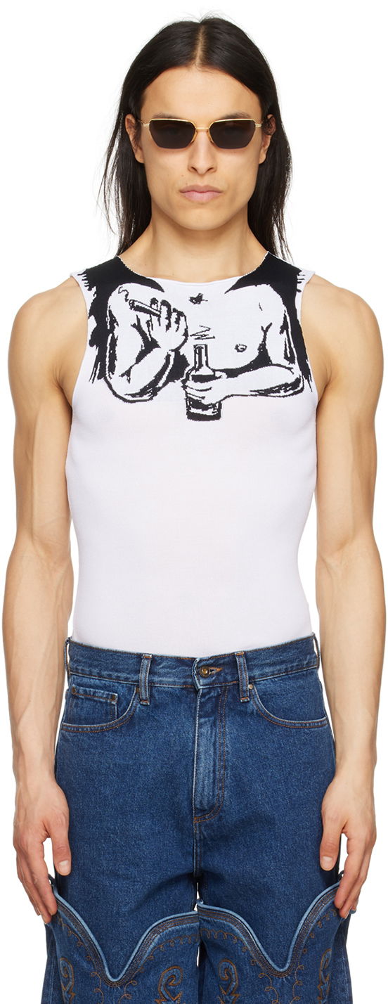 Sleeveless Tattoo Print Tank Top