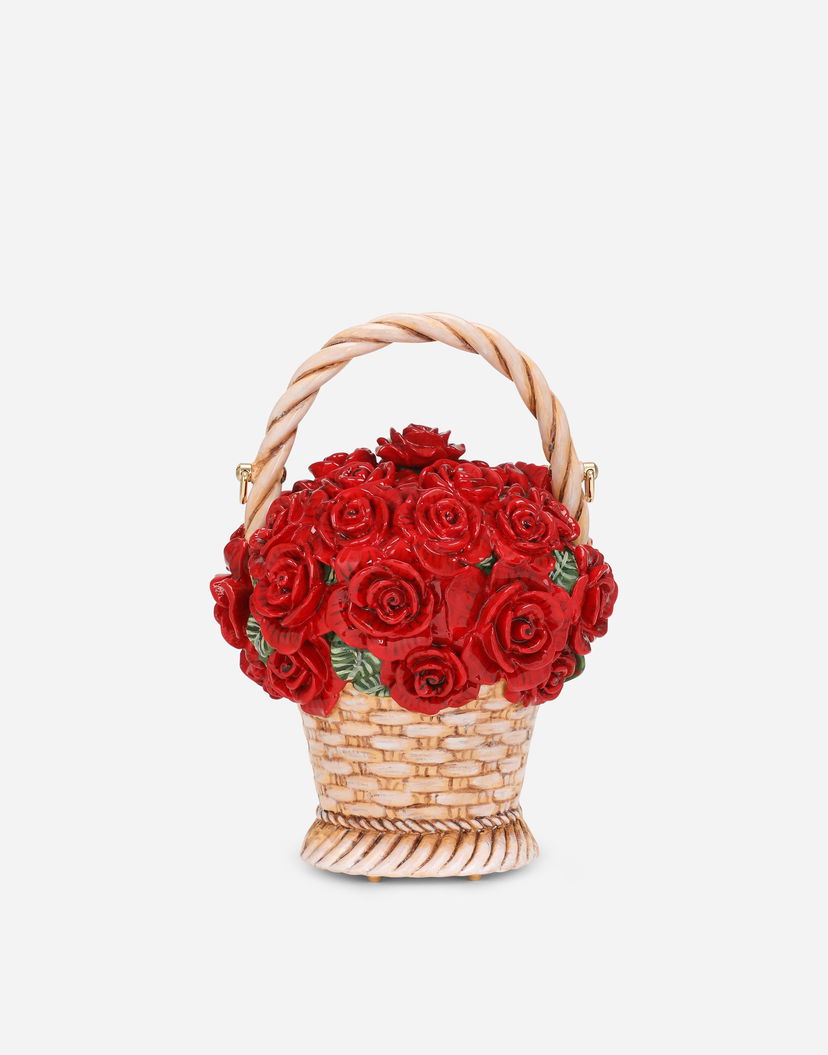 Kabelka Dolce & Gabbana Dolce Box Ceramic Rose Basket Handbag Červená | BB6596AU6898I952