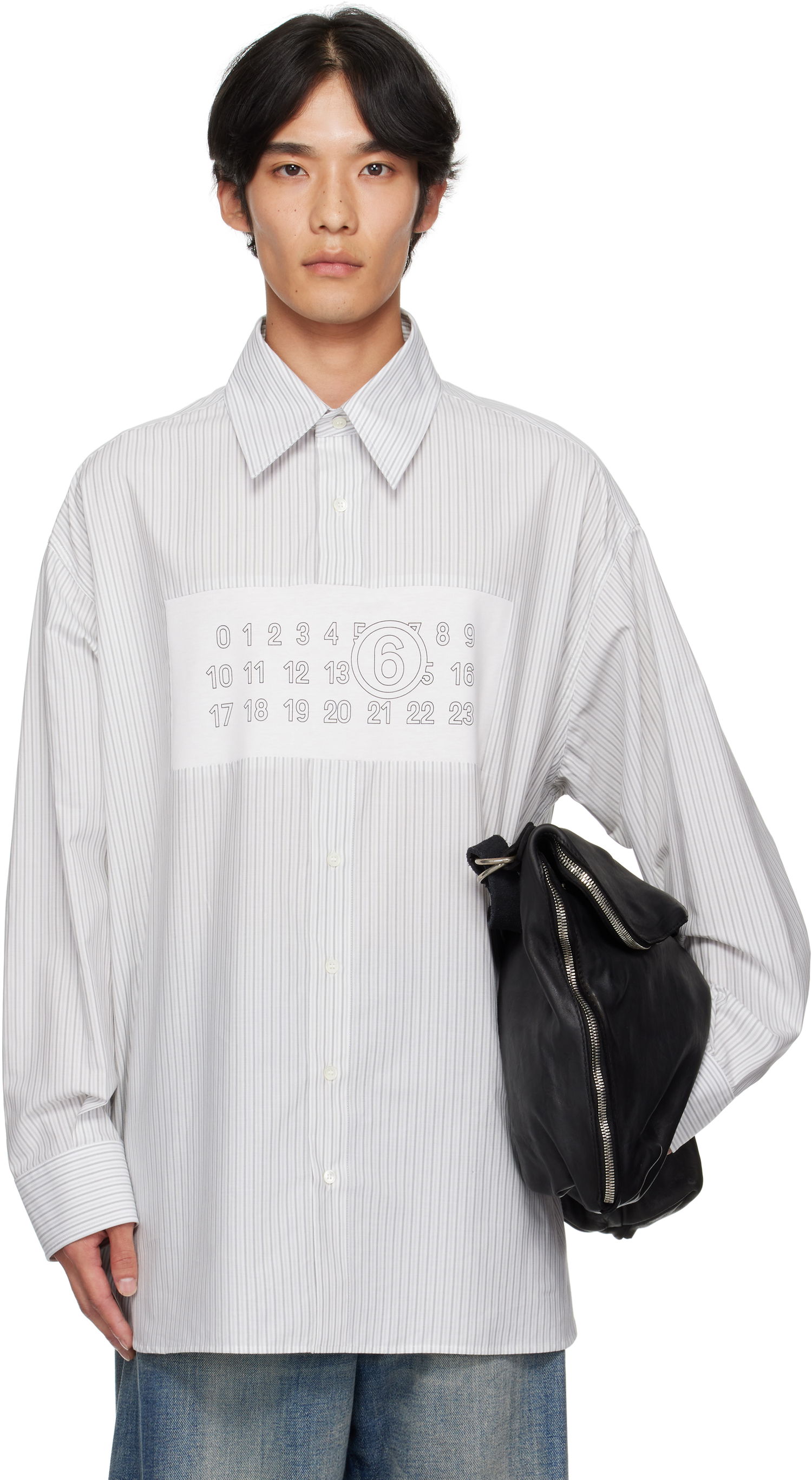 Košeľa Maison Margiela MM6 Maison Margiela Striped Long Sleeve Shirt Biela | SH0NH0014 M35474, 0