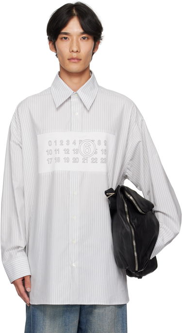 Košeľa Maison Margiela MM6 Maison Margiela Striped Long Sleeve Shirt Biela | SH0NH0014 M35474, 0