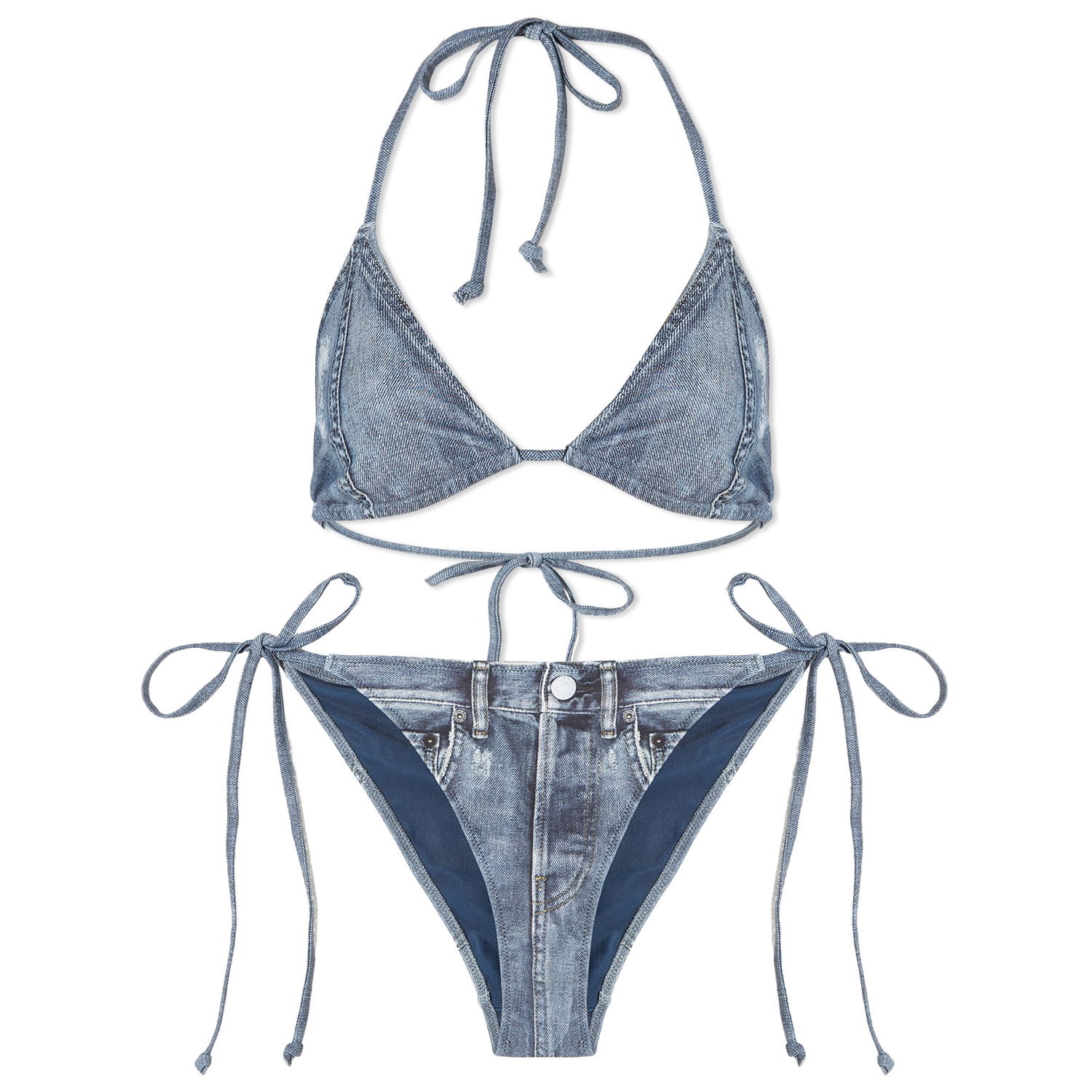 Plavky Acne Studios Denim Print Bikini Modrá | AJ0013-822, 0