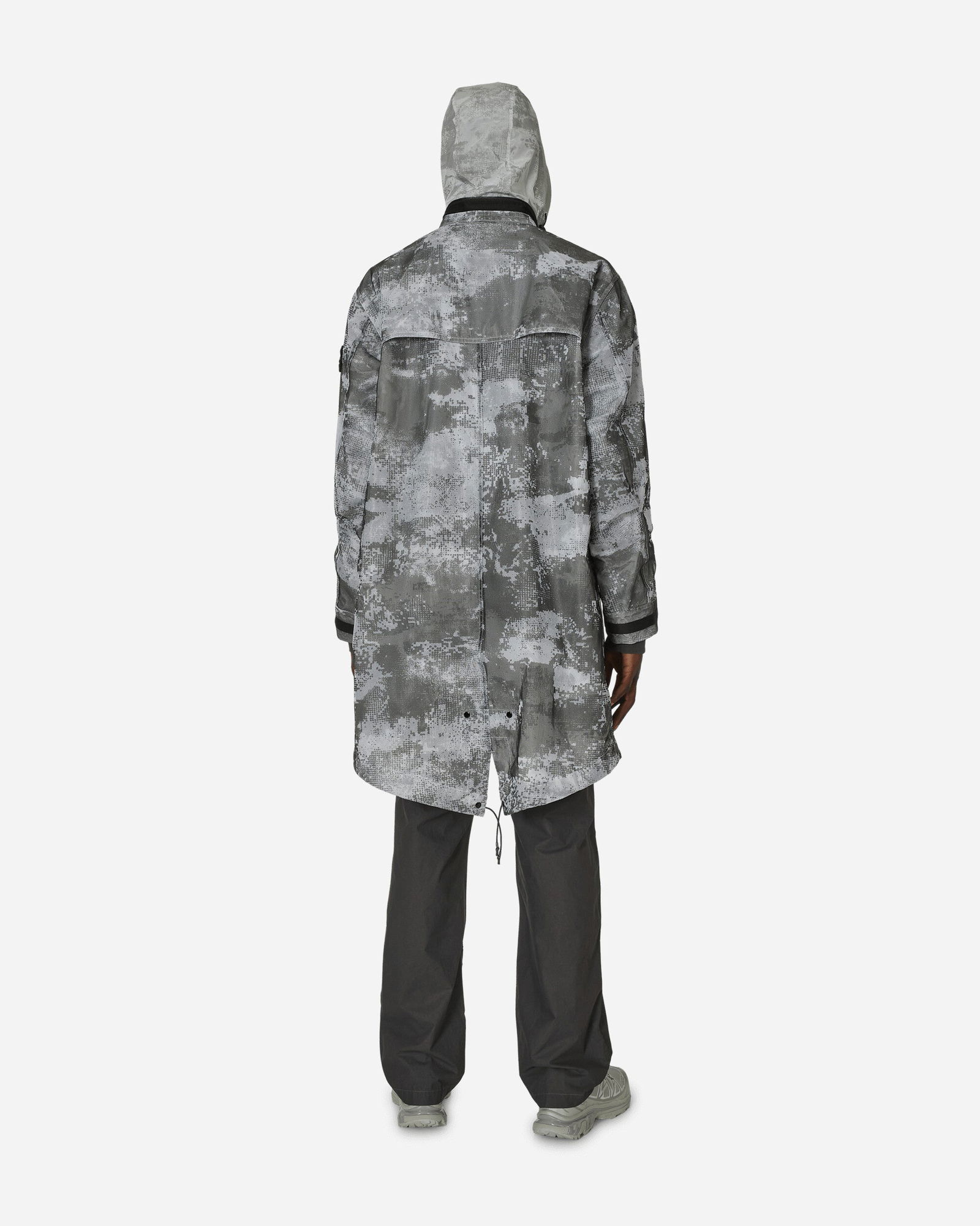 Dissolving Grid Camo Mesh Nylon Coat