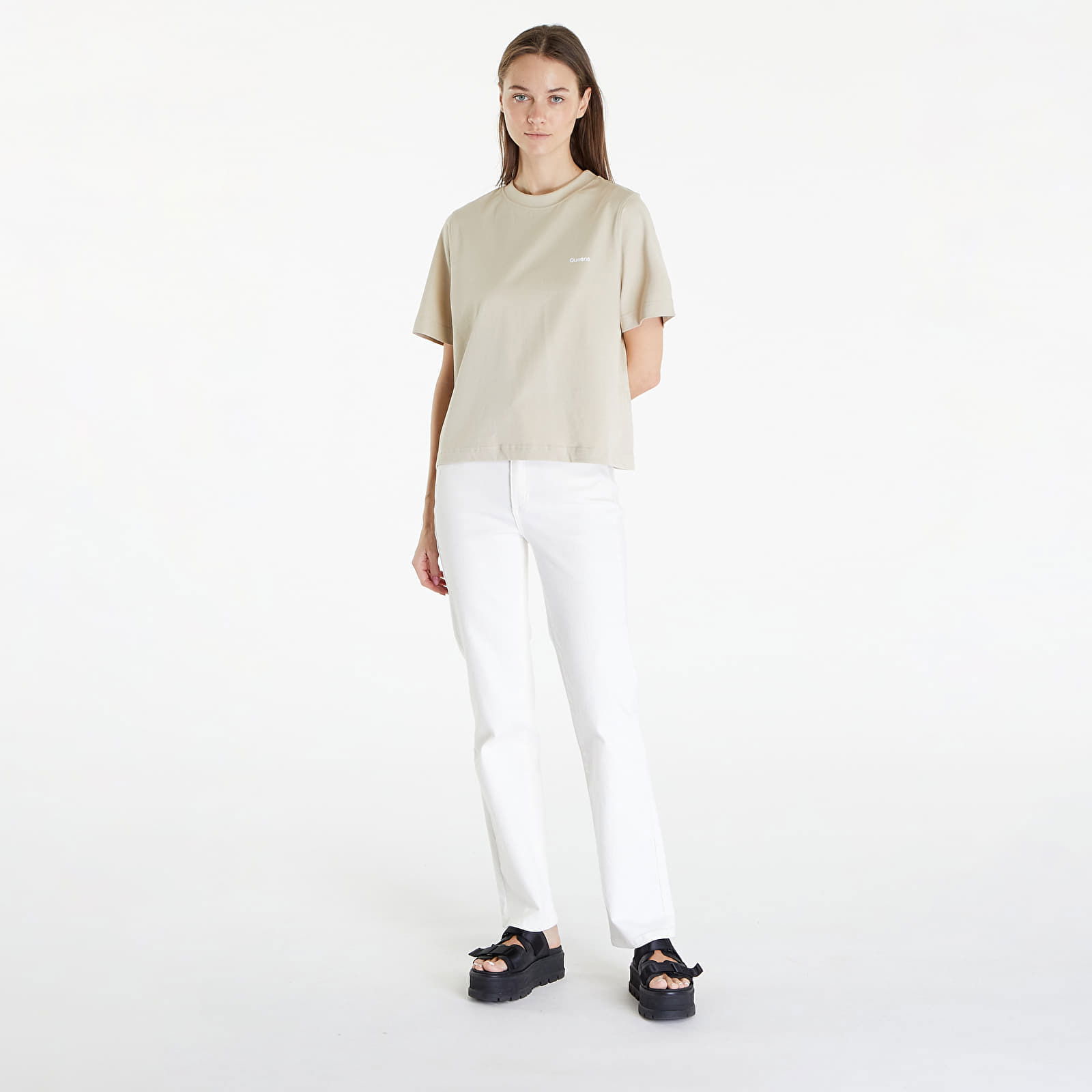 Essential T-Shirt With Contrast Print Beige