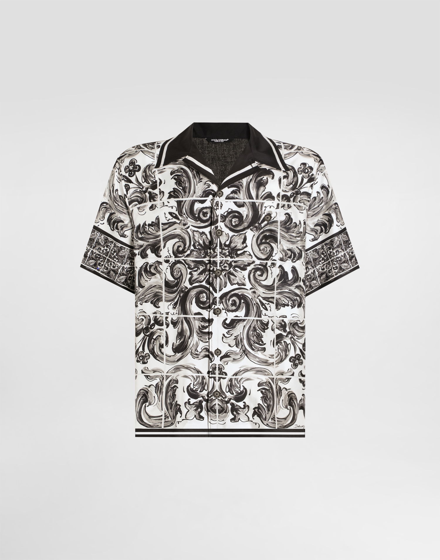 Košeľa Dolce & Gabbana Dolce & Gabbana Printed Silk and Cotton Shirt Biela | G5JH9DG8ND7S9001, 0