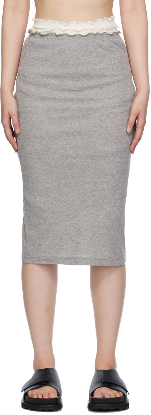 Sukňa Jil Sander Layered Midi Skirt Šedá | J40FV0105_JTN357