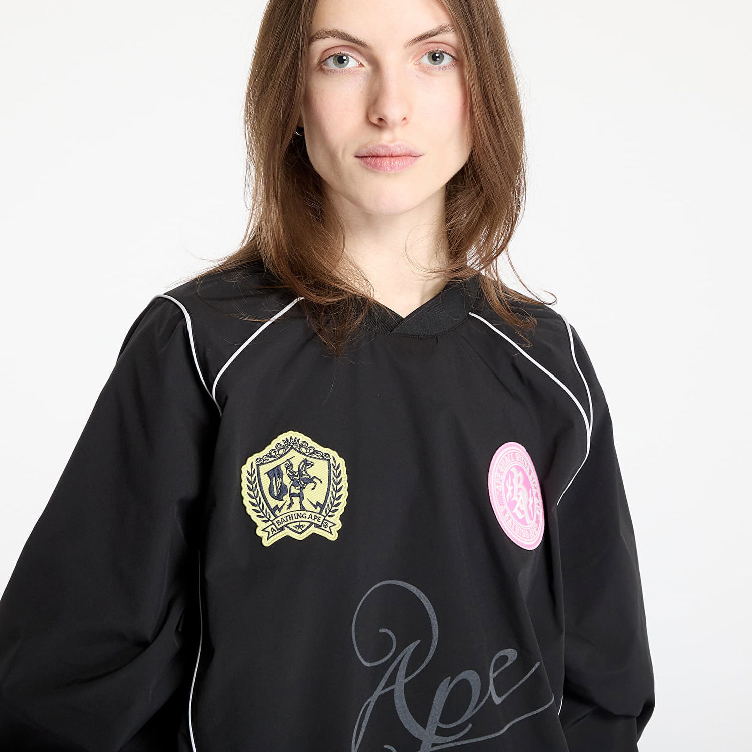Mikina BAPE A BATHING APE Multi Logo Relaxed Fit Pullover Čierna | 001SWL301317MBLK, 1