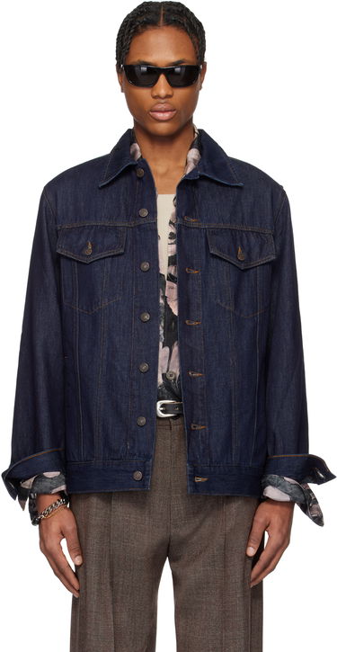 Bunda Dries Van Noten Dries Van Noten Paneled Denim Jacket Modrá | 251-020503-1552, 0