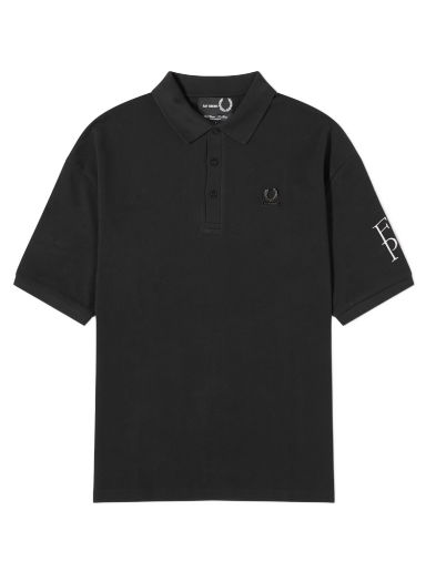 Polo tričko Fred Perry Raf Simons x Embroidered Oversized Polo Tee Čierna | SM6503-102