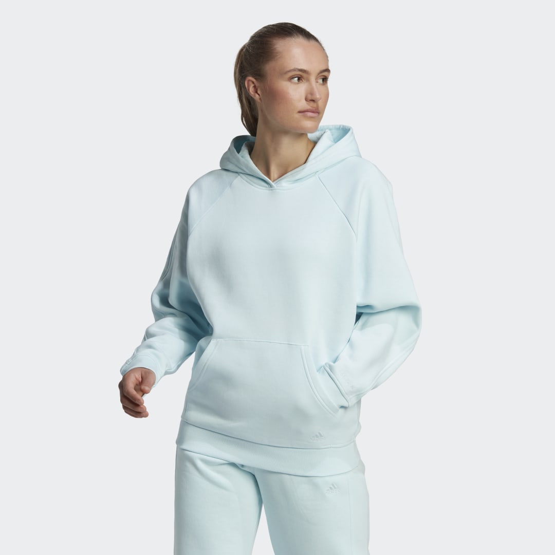 Mikina adidas Performance All SZN Fleece Boyfriend Hoodie Modrá | HN4209, 0