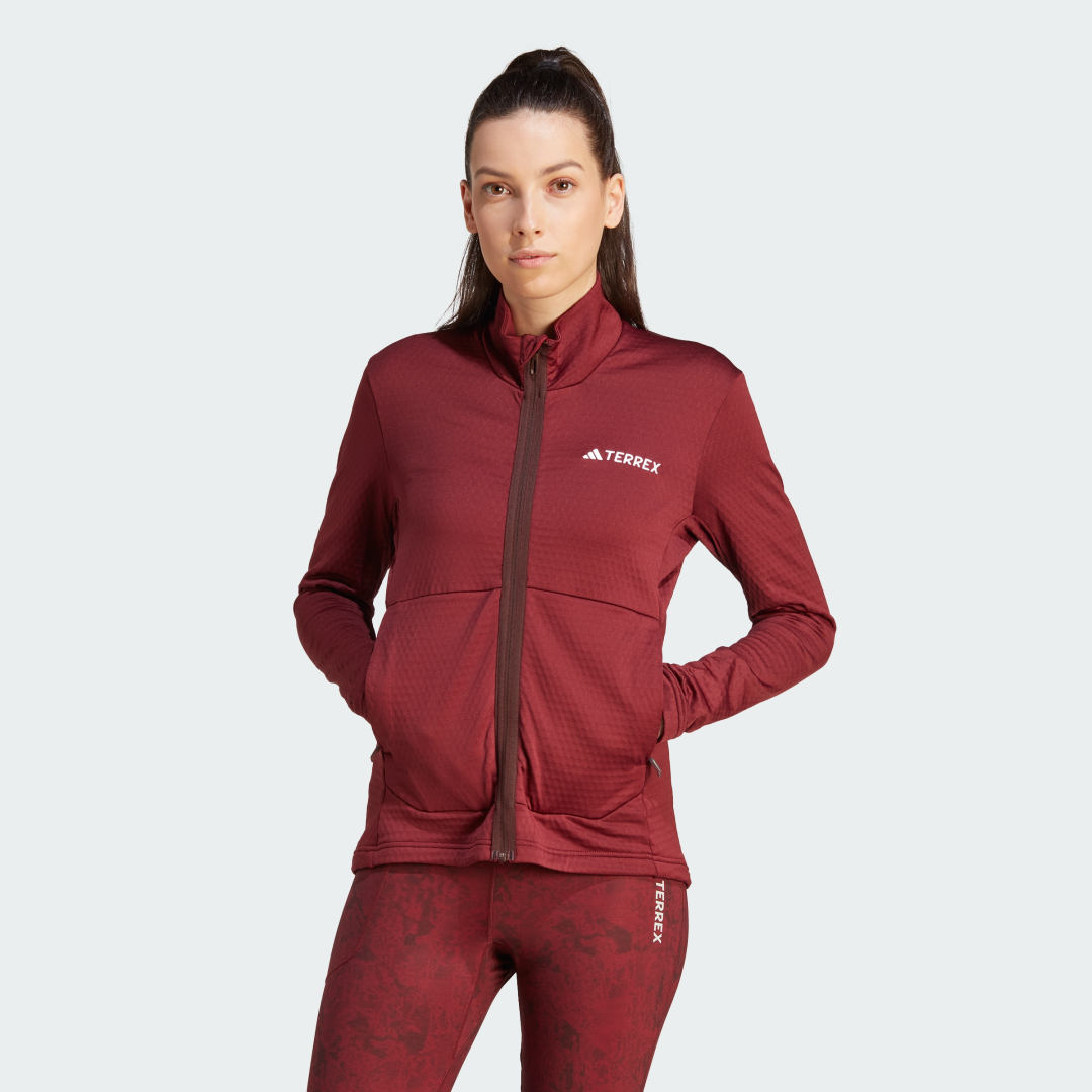 Bunda adidas Performance Terrex Multi Light Fleece Full-Zip Jacket Vínová | IB1813, 1